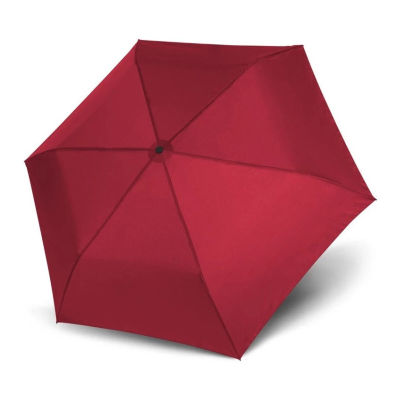 Červený skladací odľahčený plne automatický dámsky dáždnik Patapios