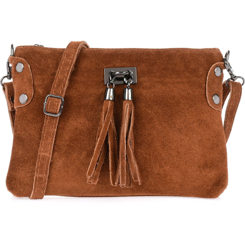 Borse in pelle Dámska semišová koňaková kabelka ZORA 66572308