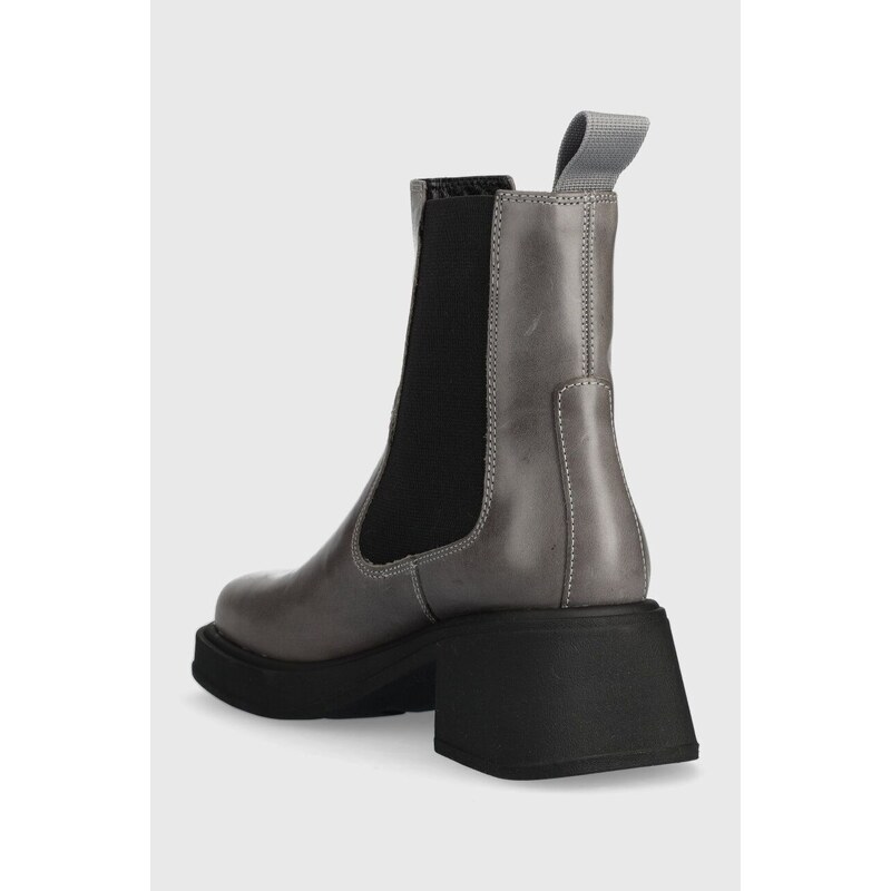 Kožené členkové topánky Vagabond Shoemakers DORAH dámske, šedá farba, na podpätku, 5642.001.17