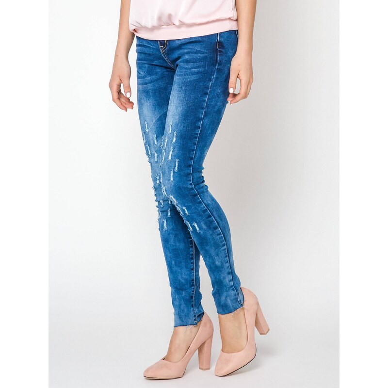 Trang Jeans Jeans decorated with draping at the knees navy blue 50522063