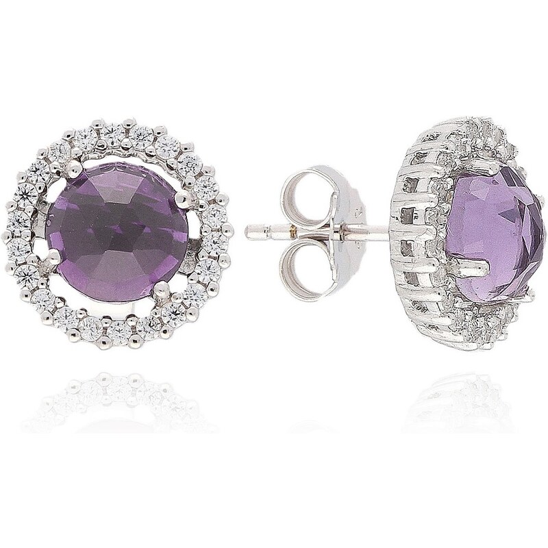 MOISS Nádherné strieborné náušnice s ametystmi EG000018 66579966