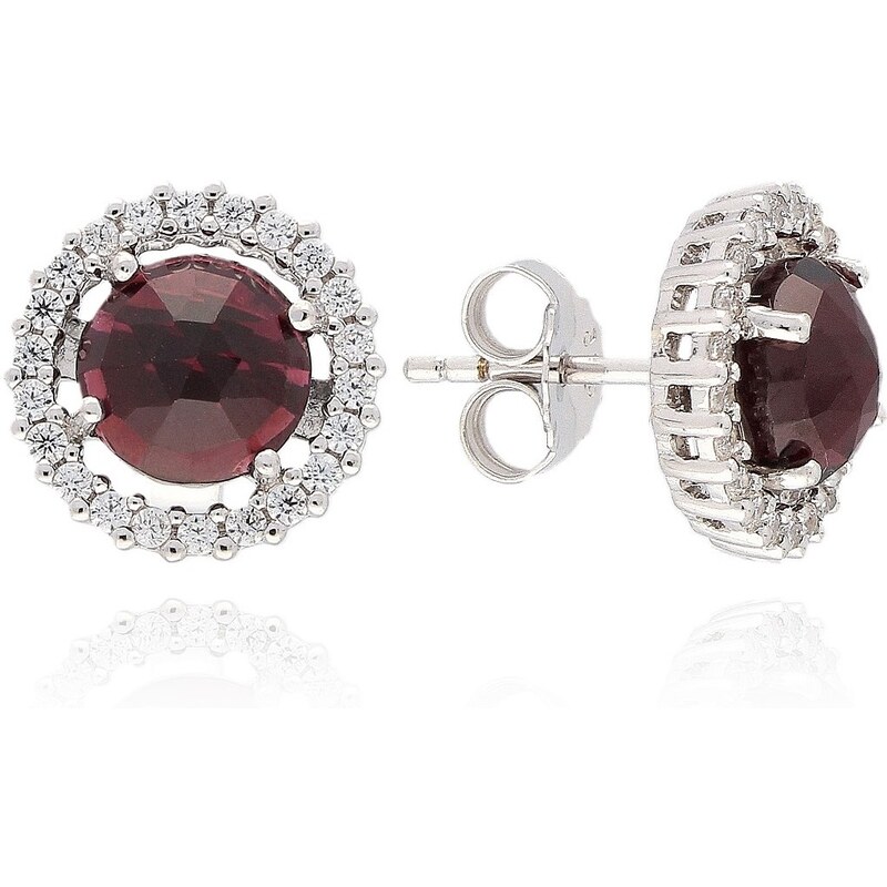MOISS Nádherné strieborné náušnice s granátmi EG000019 67196195
