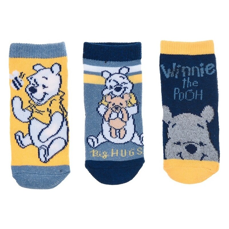 Balenie 3 ks ponožiek Winnie the Pooh - modrá, žltá 45531536