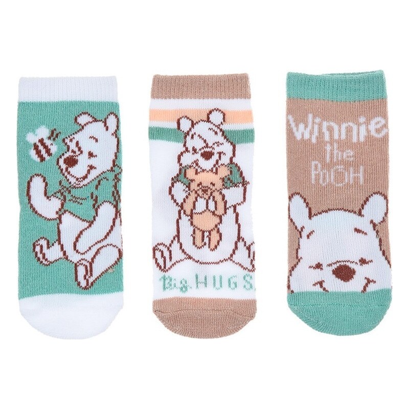 Súprava 3 ks ponožiek Disney baby - Winnie the Pooh - tyrkysová, hnedá 45531584