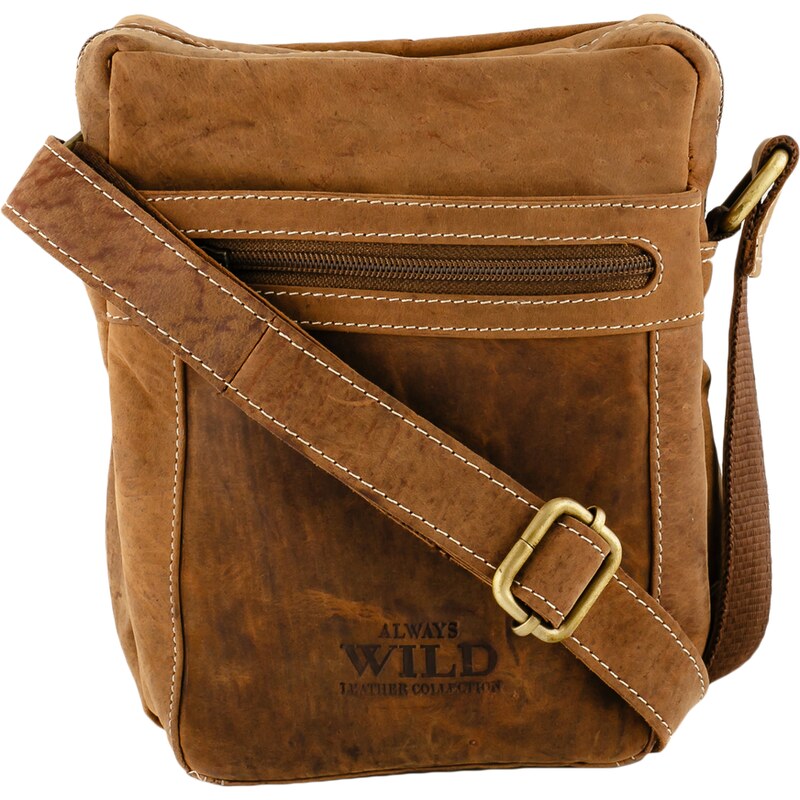 Always Wild Svetlohnedá messenger taška z hovädzej kože [DH] 250587-MH 45531770