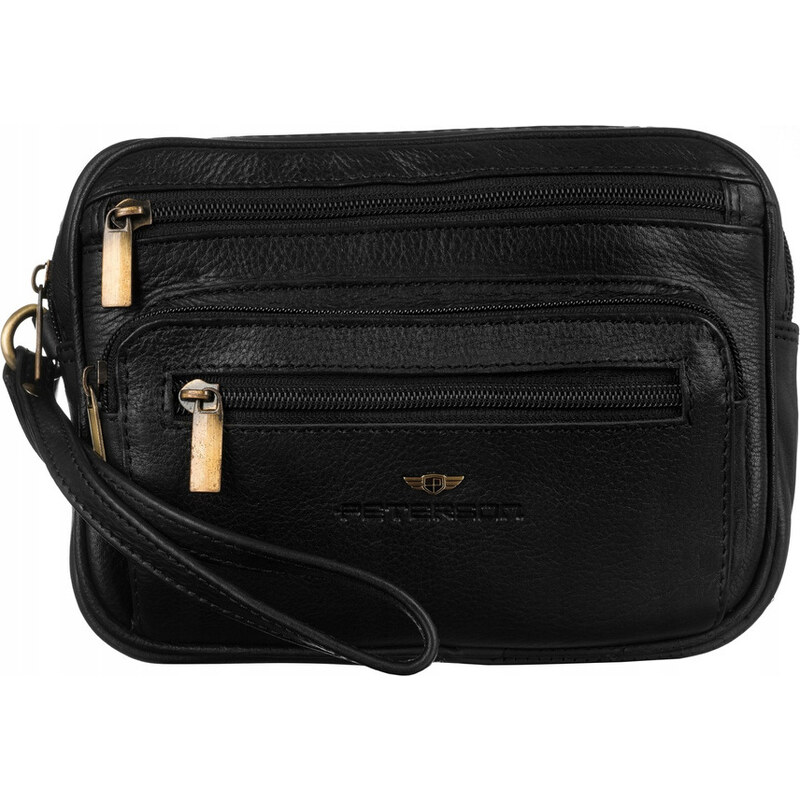 Peterson Čierna kožená taška do ruky [DH] PTN 1057-NDM 45531937