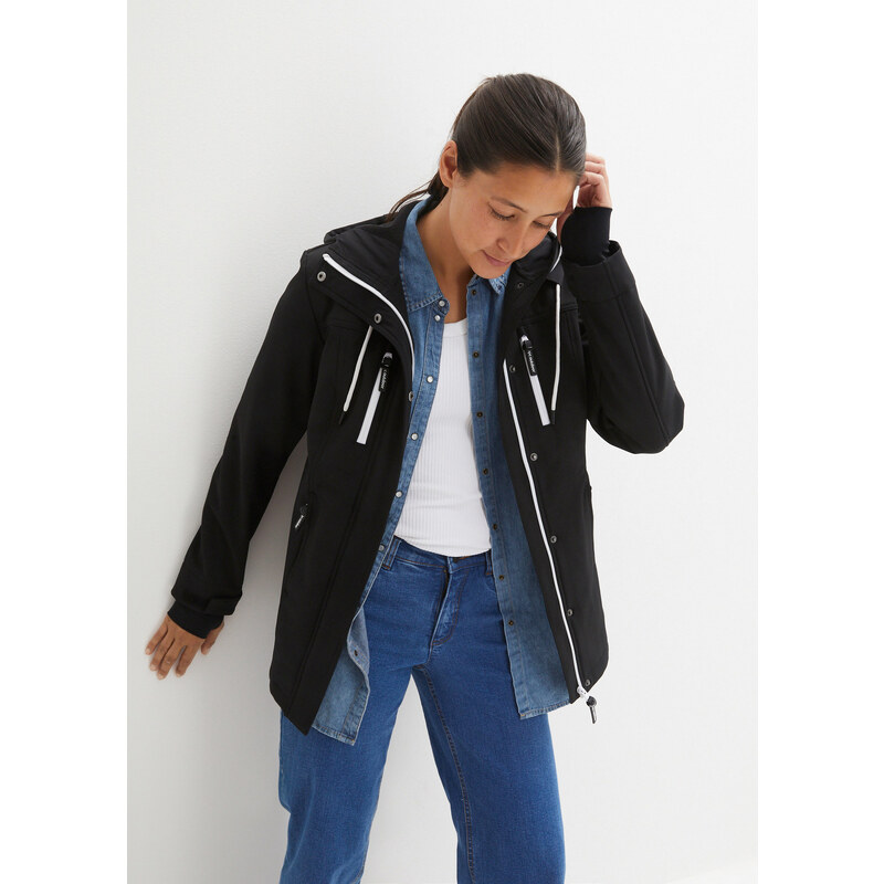 bonprix Softshellová bunda, odpudzujúca vodu, farba čierna 45535561