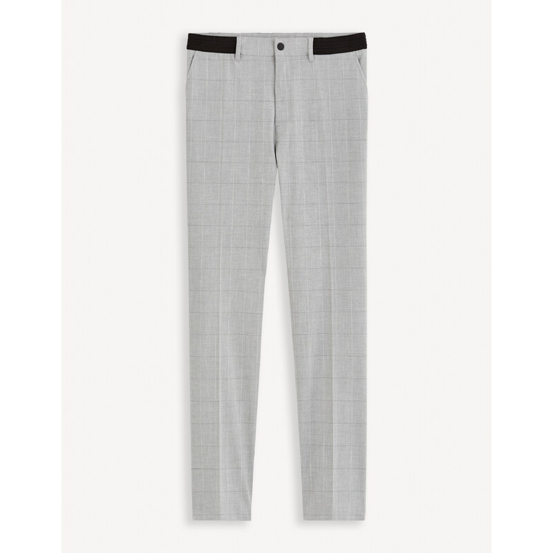 Svetlosivé pánske kockované skrátené nohavice Celio Fonoel 50507775