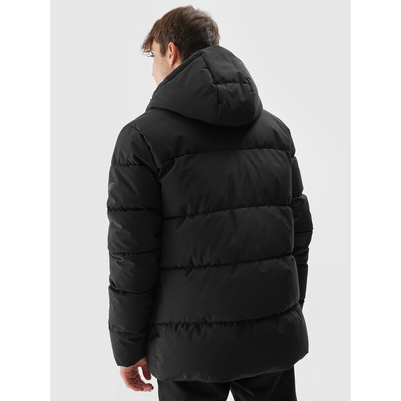 4F Pánska zatepľovacia bunda so syntetickou výplňou - čierna
