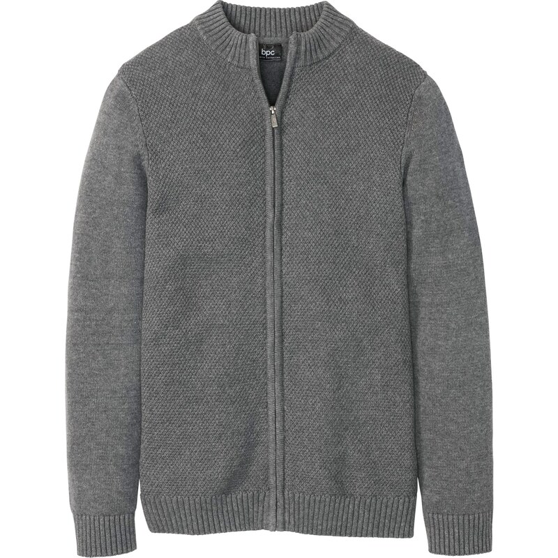 bonprix Pletený sveter z čistej bavlny, farba šedá 45561207