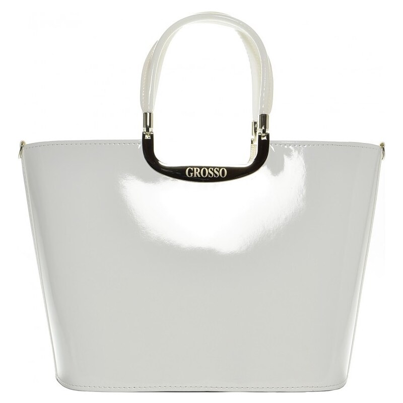 Elegantná biela lakovaná kabelka S7 GROSSO 1846386