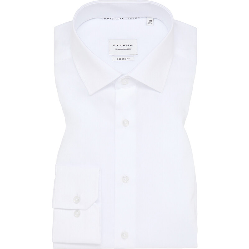 ETERNA Modern Fit biela košeľa pánska dlhý rukáv Popelín 45573157