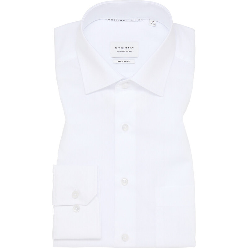 ETERNA Modern Fit biela košeľa pánska dlhý rukáv Popelín s vreckom 45573158