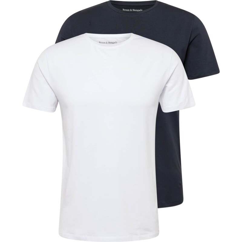 Bruun & Stengade Tričko čierna / biela 67399704