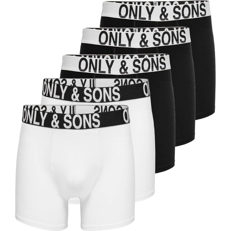 Only & Sons Boxerky 'FITZ' čierna / biela