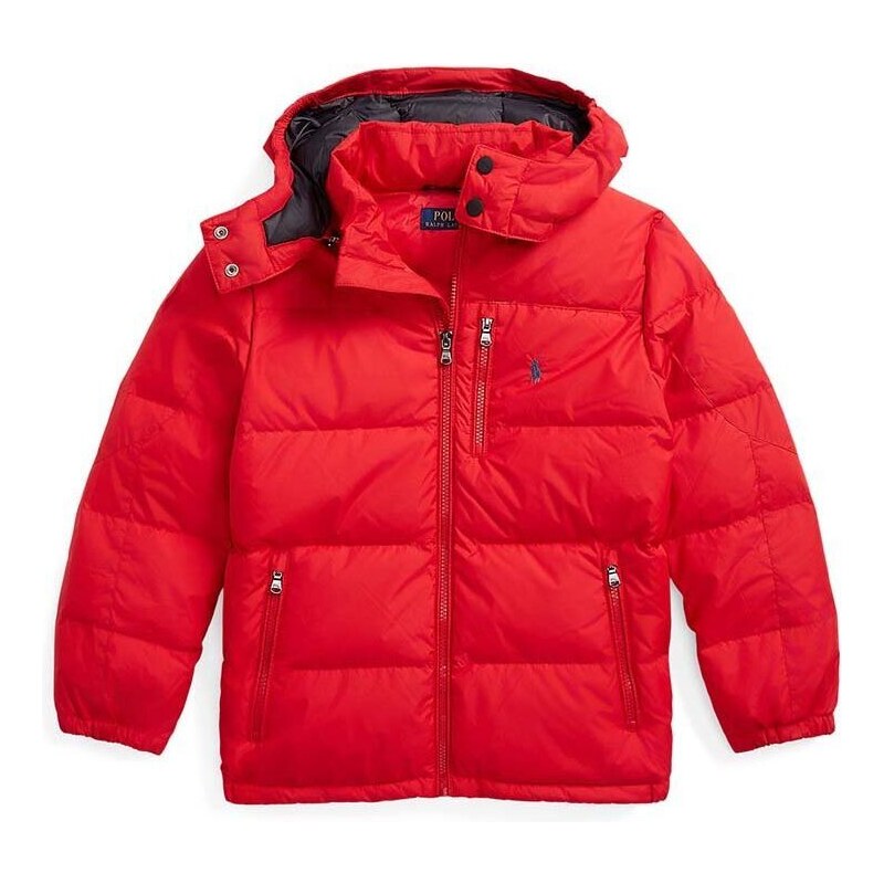 Detská páperová bunda Polo Ralph Lauren červená farba