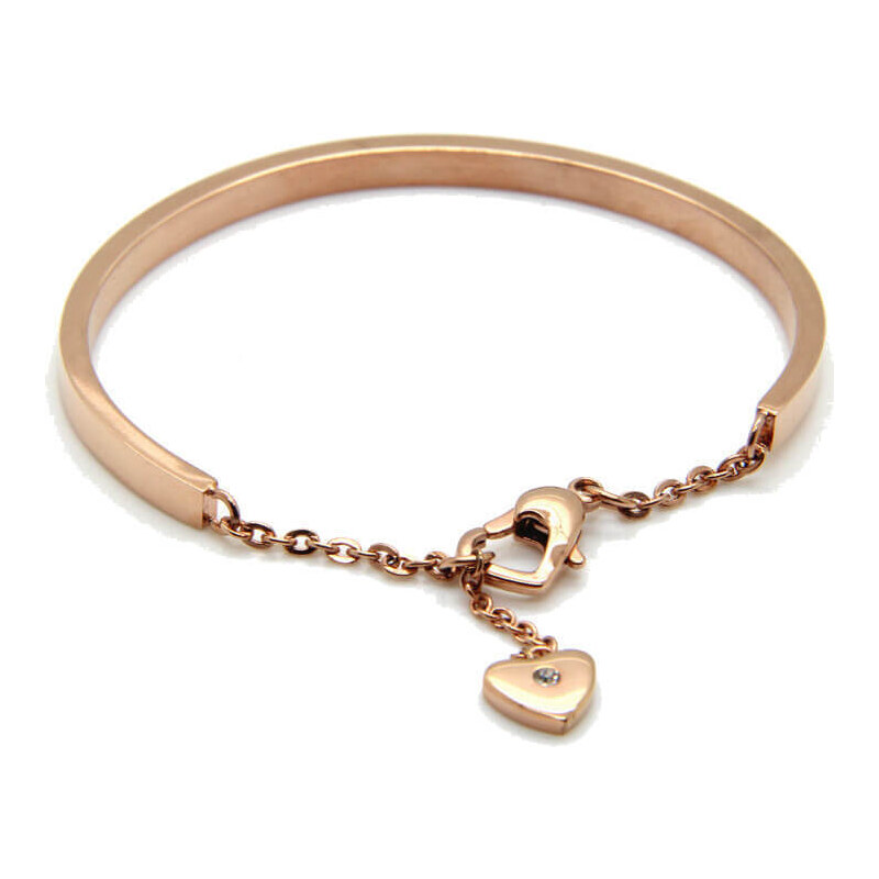 Troli Romantický bronzový náramok so srdcom KBS-151-RG 66580903