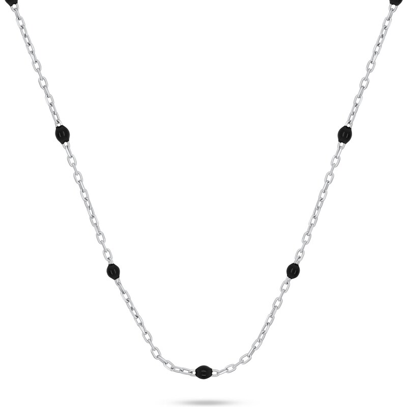 Brilio Silver Strieborný náhrdelník s čiernymi guličkami NCL112WBC 66583367