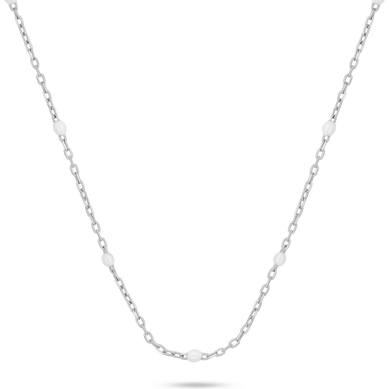 Brilio Silver Strieborný náhrdelník s bielymi guličkami NCL112W 66583510