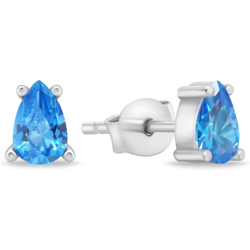 Brilio Silver Slušivé strieborné náušnice s modrými zirkónmi EA860WAQ 66579792