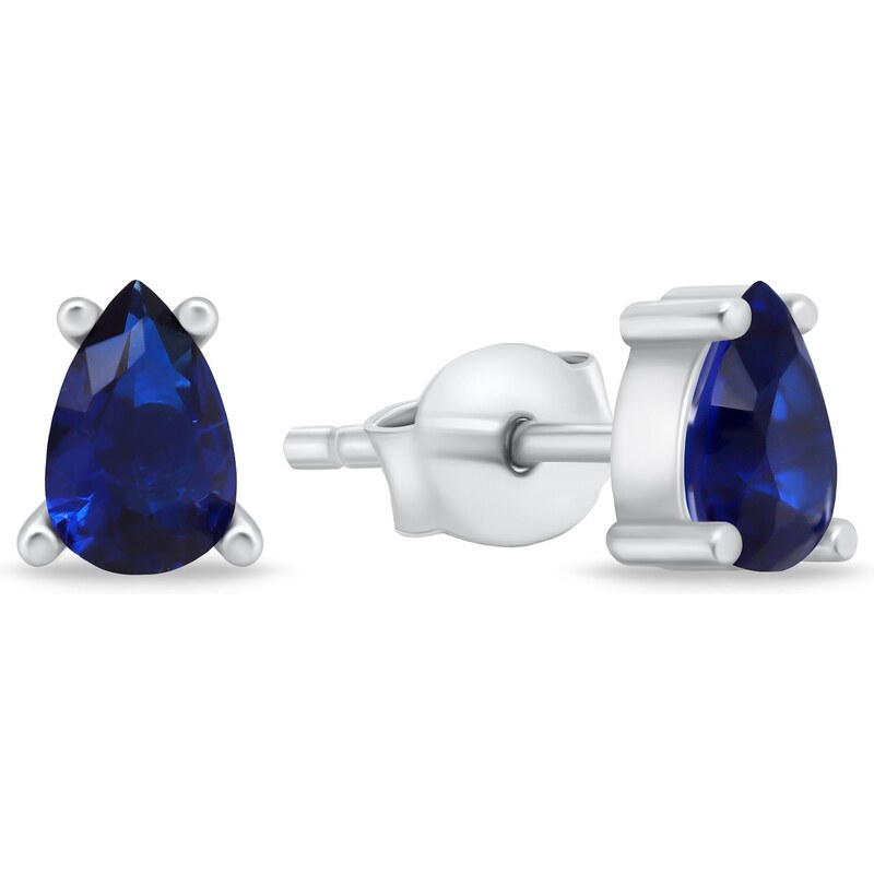 Brilio Silver Slušivé strieborné náušnice s modrými zirkónmi EA860WB 66591139