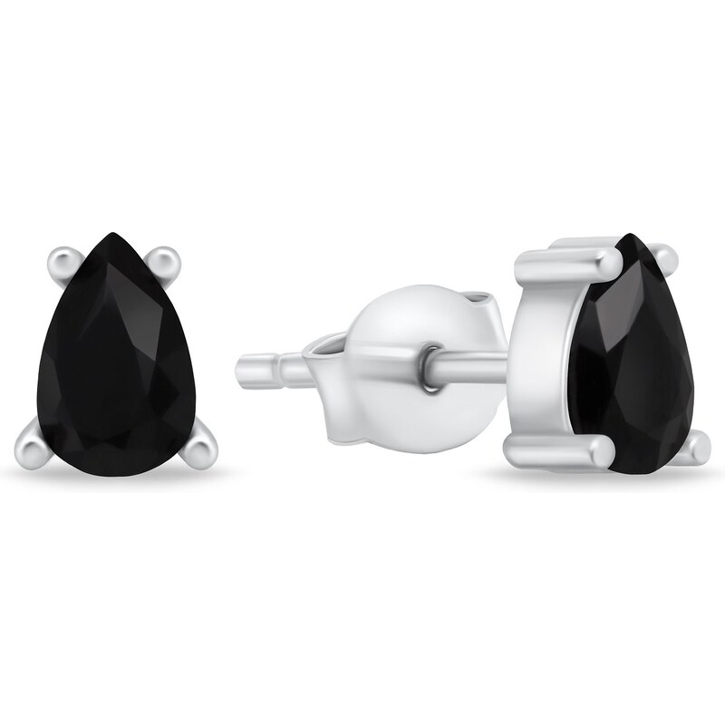 Brilio Silver Slušivé strieborné náušnice s čiernymi zirkónmi EA860WBC 66595404