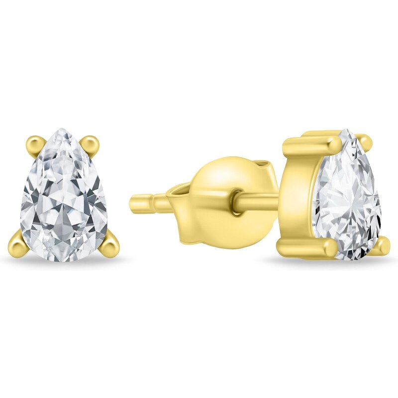 Brilio Silver Slušivé pozlátené náušnice s čírymi zirkónmi EA860Y 66585259