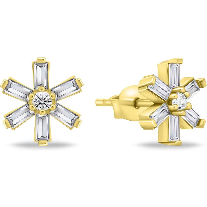Brilio Silver Pôvabné pozlátené náušnice so zirkónmi EA853Y 66597120