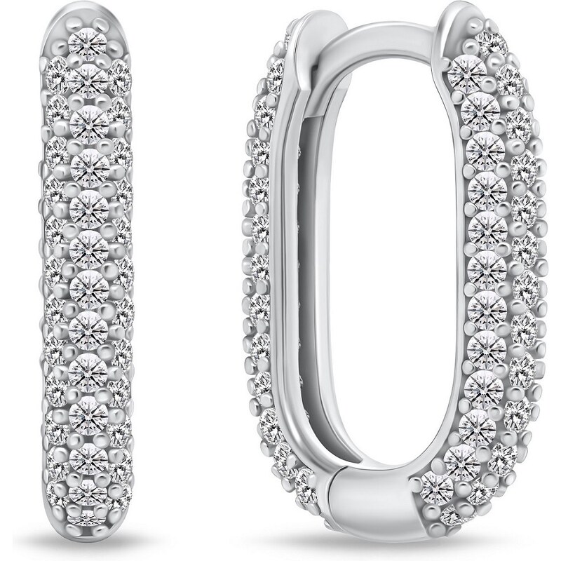 Brilio Silver Neprehliadnuteľné strieborné náušnice so zirkónmi EA856W 66582584