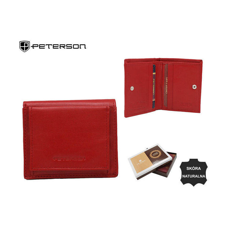 Peterson Dámska kožená peňaženka PTN RD-220-GCL RED