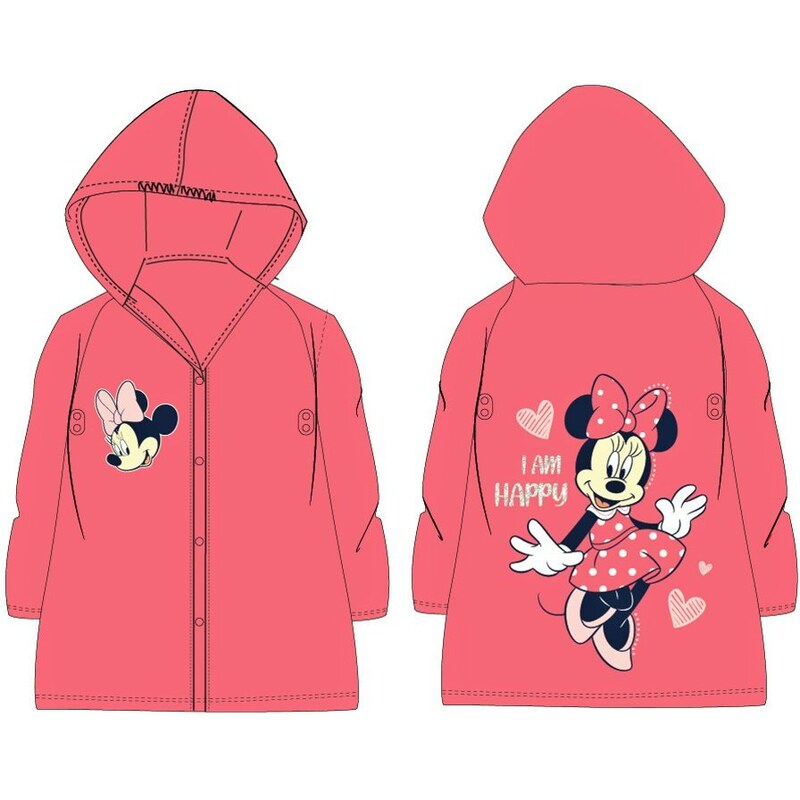 E plus M Detská / dievčenská pláštenka Disney - Minnie Mouse - motív I Am Happy