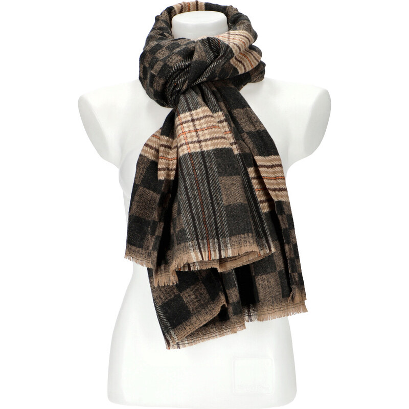 Cashmere Dámsky čierny teplý dlhý zimný šál 194x71 cm 45670374