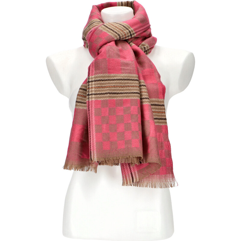 Cashmere Dámsky ružový teplý dlhý zimný šál 194x71 cm 45670375