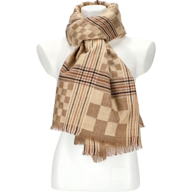 Cashmere Dámsky béžový teplý dlhý zimný šál 194x71 cm 45670379