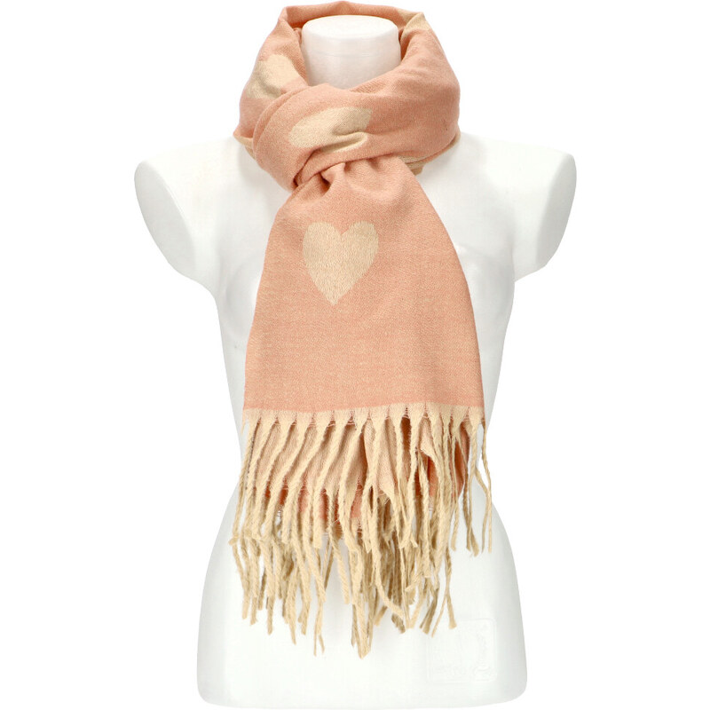 Cashmere Dámsky ružový teplý dlhý zimný šál 208x64 cm 45670388