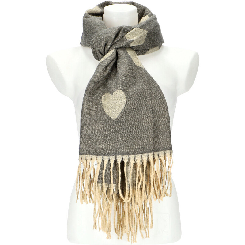 Cashmere Dámsky šedý teplý dlhý zimný šál 208x64 cm 45670389