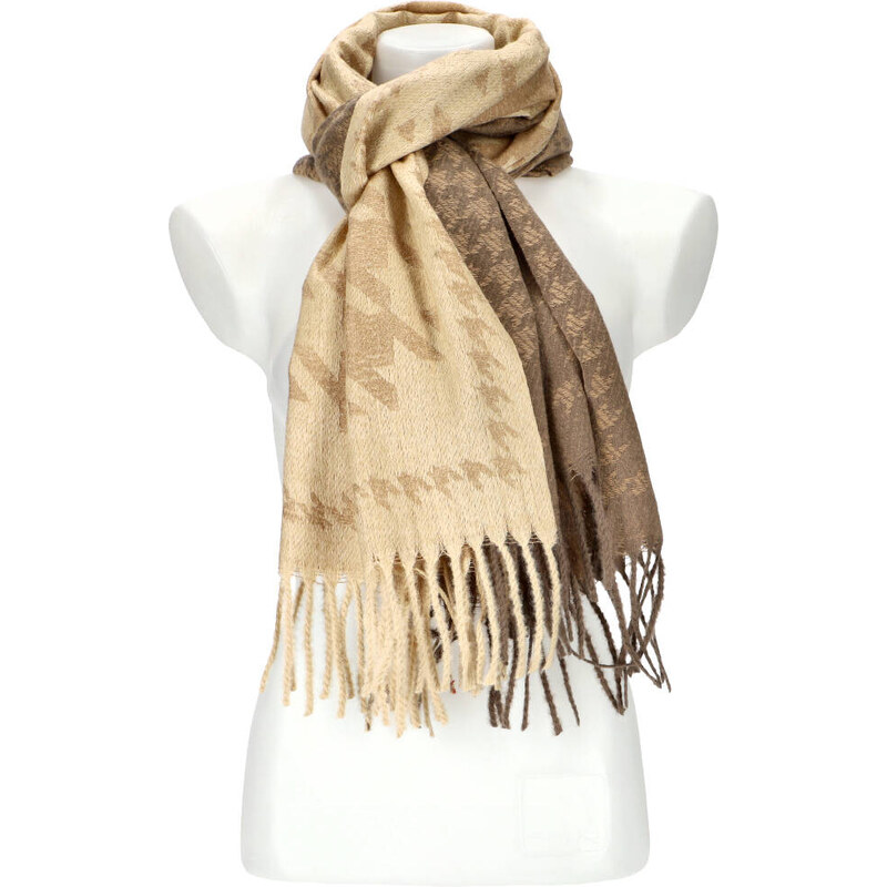 Cashmere Dámsky béžový teplý dlhý zimný šál 206x64 cm 45670391