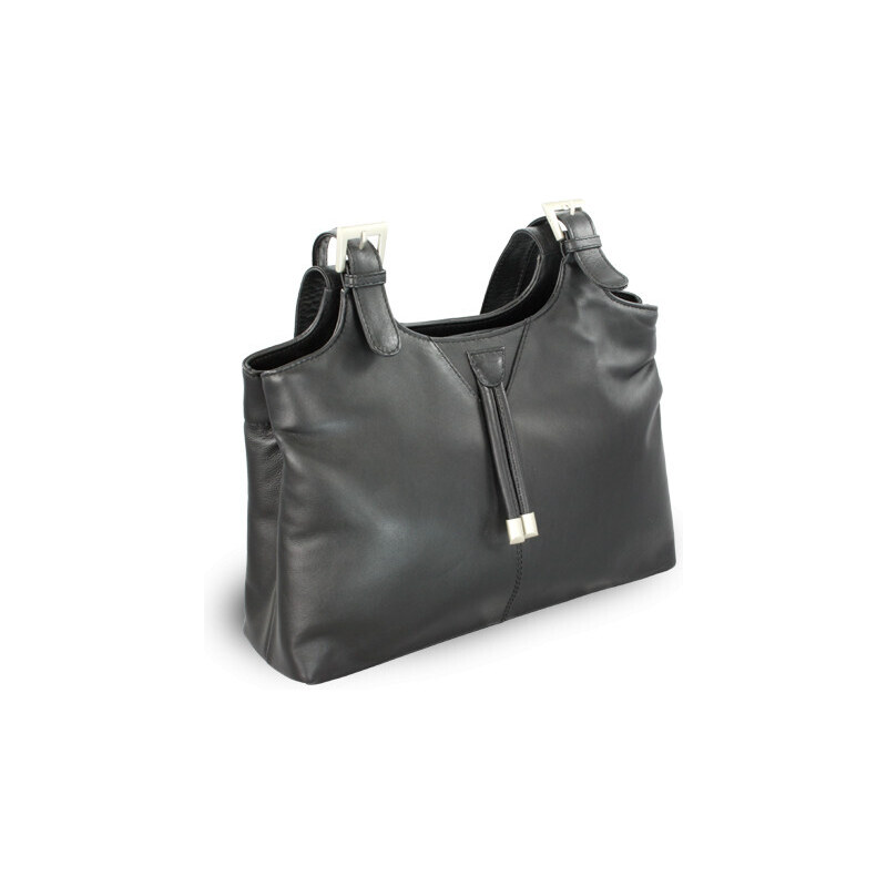 Arwel Čierna dámska kožená zipsová kabelka 212-7019-60 NDM 66089648