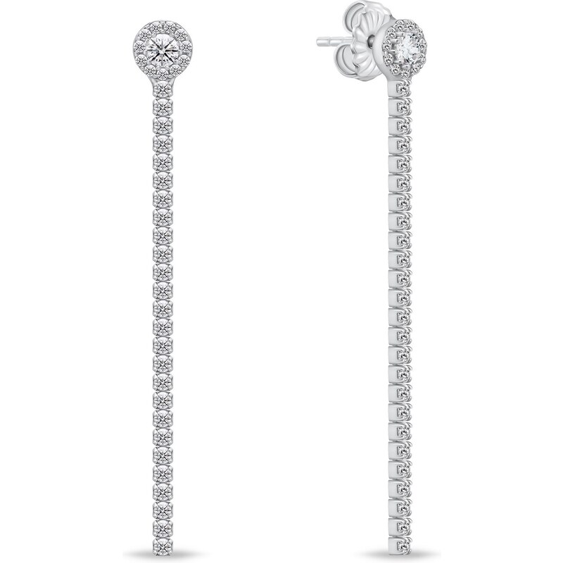 Brilio Silver Trblietavé dlhé náušnice zo striebra EA852W 66580523