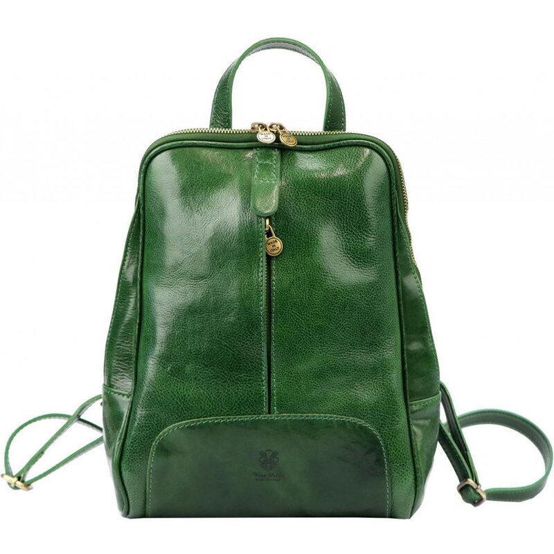 Vera Pelle Kožený zelený dámsky batoh Florence 45698304