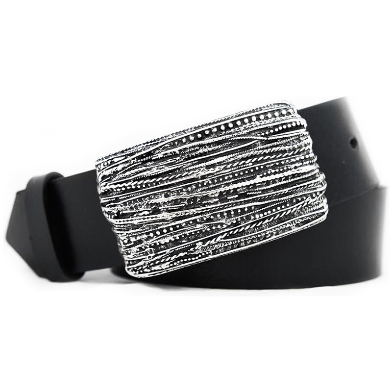 Čierny dámsky kožený opasok (GPD81) 45698498