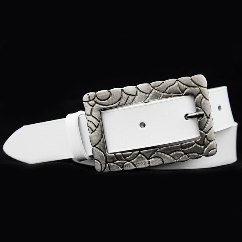 Biely dámsky kožený opasok (GPD79) 45698500