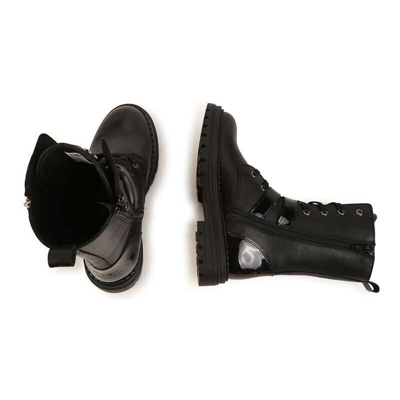 Detské kožené topánky Karl Lagerfeld čierna farba