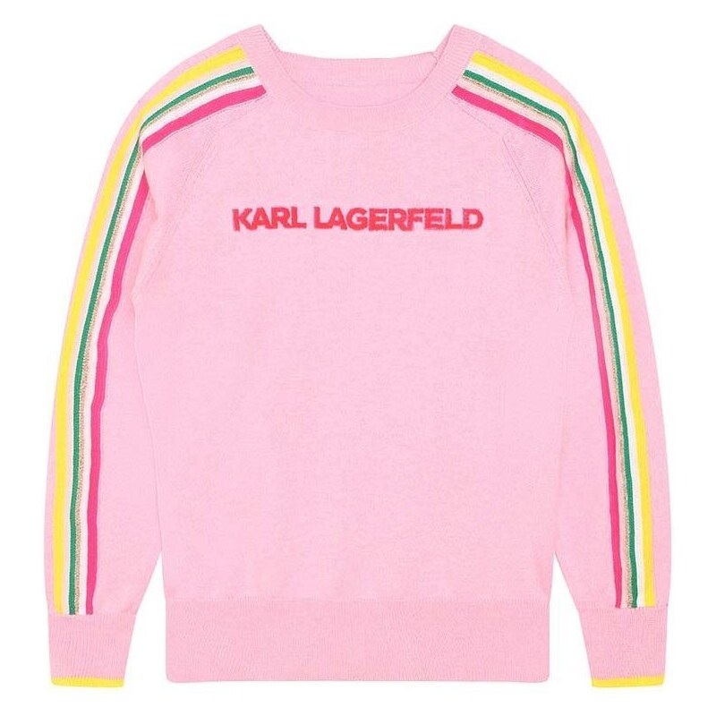 Detský sveter Karl Lagerfeld ružová farba