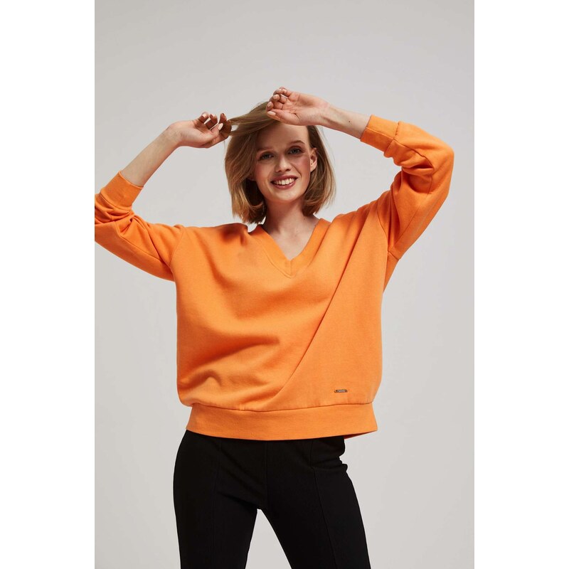 Marisse Orange V-Neck Sweatshirt 50639566