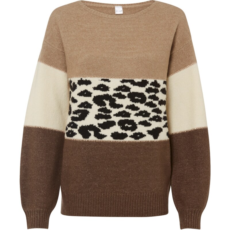 bonprix Oversize-pulóver, farba hnedá 45719762