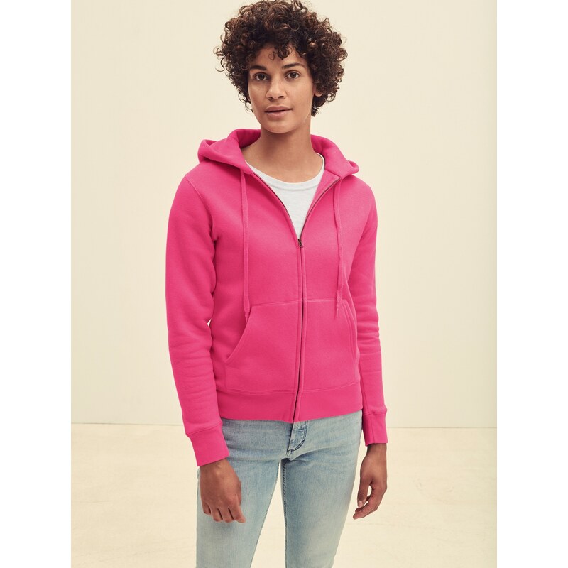 Pink Zippered Sweatshirt Fruit Of The Loom 50575526