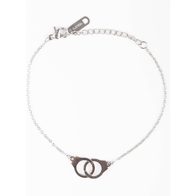 Yups Bracelet on a silver chain decorated with handcuff pendants 50589723
