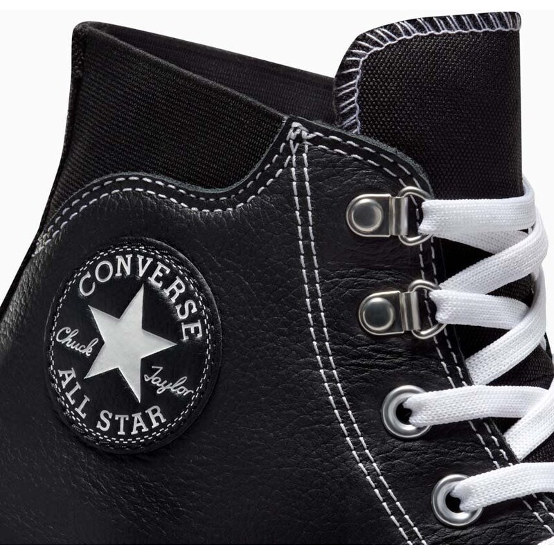 Kožené členkové topánky Converse Chuck Taylor All Star City Trek čierna farba, A04480C