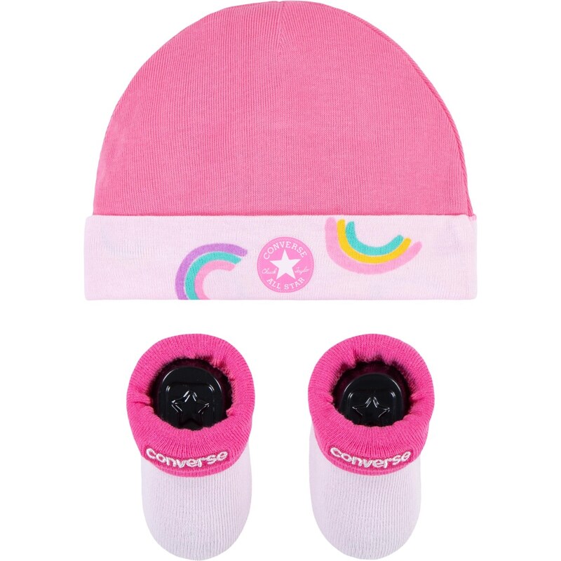 Converse rainbows hat & bootie 2pc set PINK 45722202